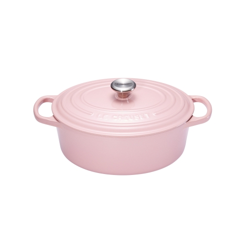 Cocotte Signature en fonte émaillée ovale 27 cm rose Chiffon Pink