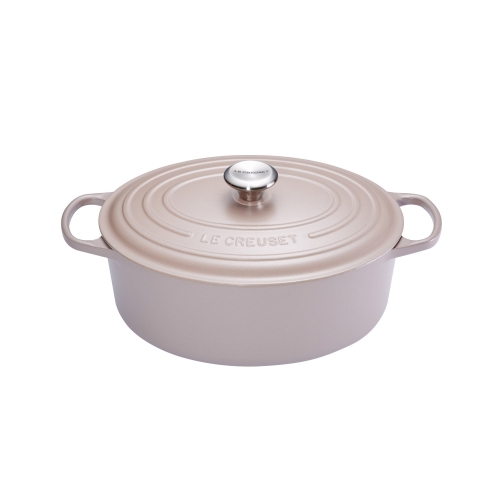 Cocotte Signature en fonte émaillée ovale 29 cm beige Sisal