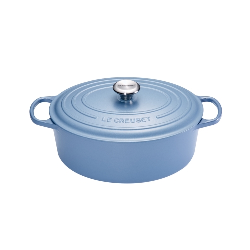 Cocotte Signature en fonte émaillée ovale 29 cm bleu Minéral