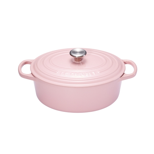 Cocotte Signature en fonte émaillée ovale 29 cm rose Chiffon Pink