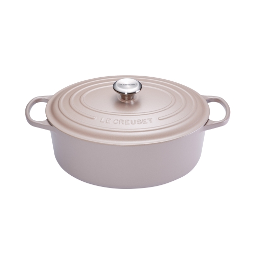 Cocotte Signature en fonte émaillée ovale 31 cm beige Sisal