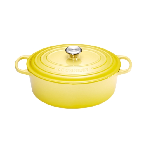 Cocotte Signature en fonte émaillée ovale 31 cm jaune Soleil
