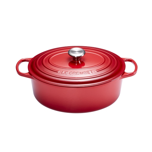 Cocotte Signature en fonte émaillée ovale 31 cm rouge Burgundy