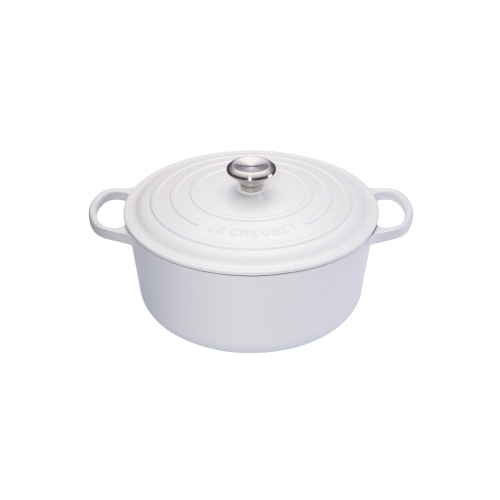 Cocotte Signature en fonte émaillée ronde 20 cm blanc Coton