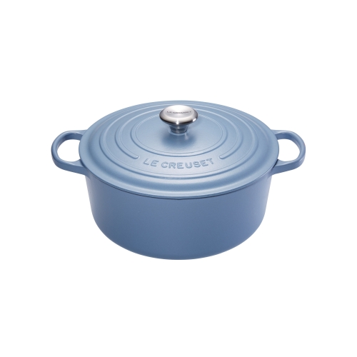 Cocotte Signature en fonte émaillée ronde 24 cm bleu Minéral