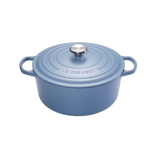 Cocotte Signature en fonte émaillée ronde 26 cm bleu Minéral