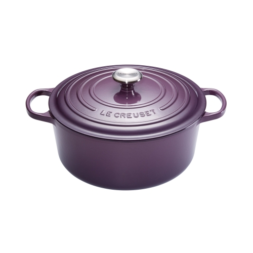 Cocotte Signature en fonte émaillée ronde 28 cm violet Cassis
