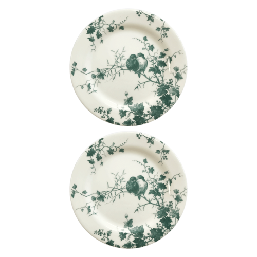coffret 2 assiette mignardises blanche les oiseaux