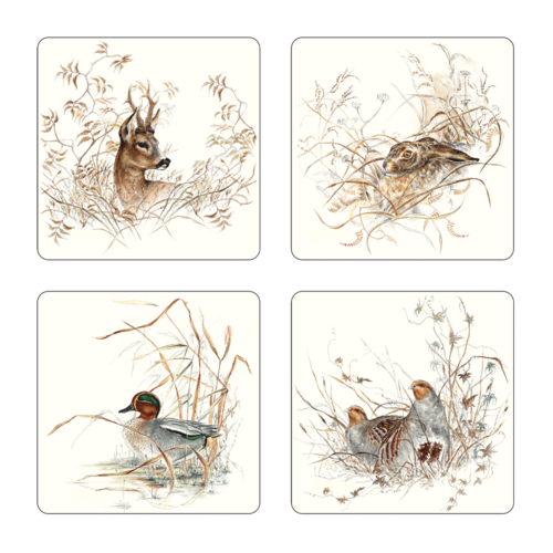 coffret 4 dessous de verre sologne