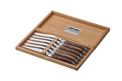 Coffret 6 couteaux Laguiole Prestige en Pistachier finition Brillant