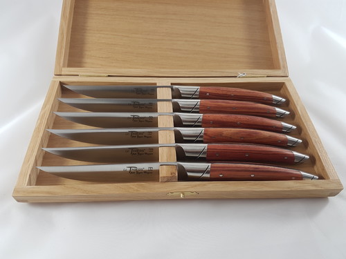 Coffret 6 couteaux Thiers Avantage en Bois de rose finition Mat
