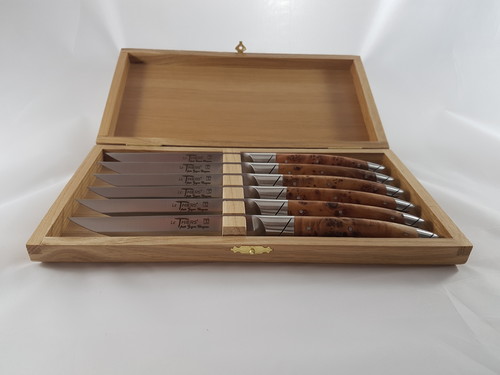 Coffret 6 couteaux Thiers Avantage en Loupe de Cade finition Mat