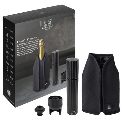 Coffret cadeaux Freshn Preserve avec un rafraîchisseur Frizz noir et une pompe