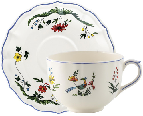 Coffret D'une Tasse Jumbo Et Soucoupe A Déjeuner Oiseau De Paradis