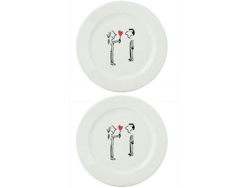 Coffret De 2 Assiettes Mignardises Les Amoureux