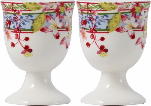 Coffret De 2 Coquetier En Faïence Millefleurs