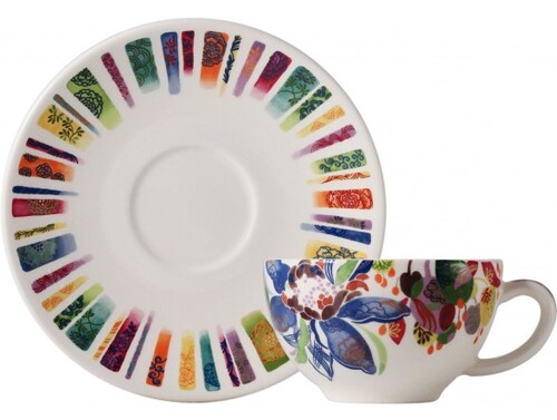 Coffret De 2 Tasses Avec Soucoupe En Fa&iuml;ence D&eacute;jeuner Eden