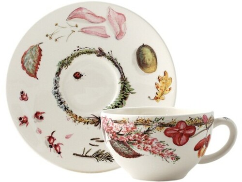 Coffret De 2 Tasses Avec Soucoupe En Fa&iuml;ence Th&eacute; Bouquet