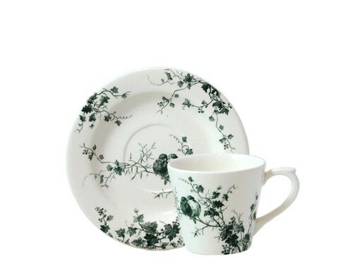 Coffret De 2 Tasses Avec Soucoupe En Fa&iuml;ence Th&eacute; Les Oiseaux