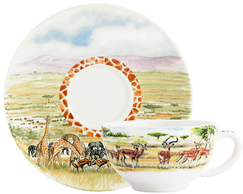 Coffret De 2 Tasses Avec Soucoupes D&eacute;jeuner Safari
