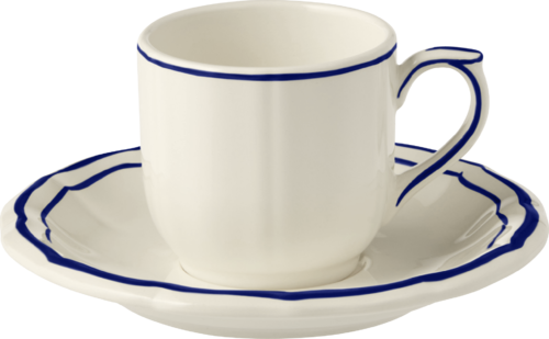 Coffret de 2 Tasses & Soucoupes Caf&eacute; Filet Cobalt