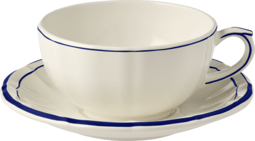 Coffret de 2 Tasses & Soucoupes D&eacute;jeuner Filet Cobalt