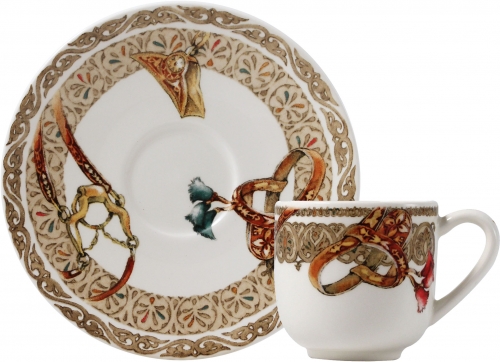 Coffret de 2 tasses & soucoupes moka Chevaux du vent