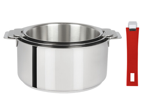 Coffret de 3 casseroles 16 à 20 cm avec 1 poignée Framboise