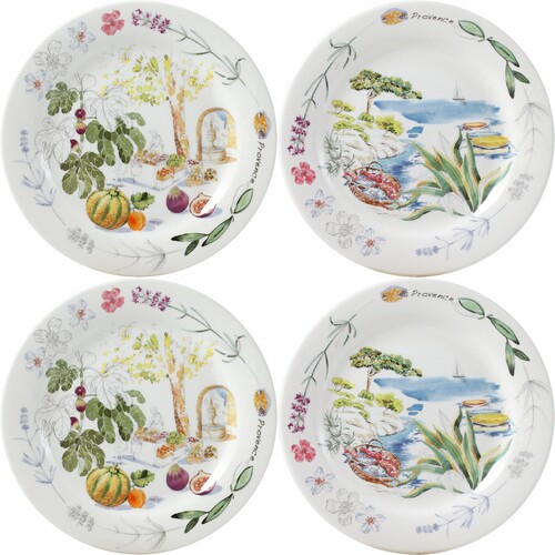 Coffret De 4 Assiettes Canapés Assorties Provence