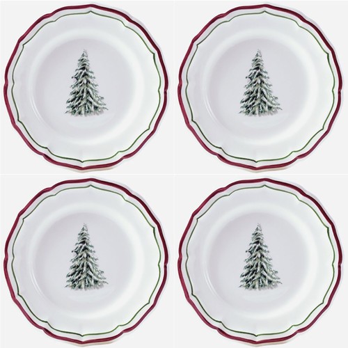 Coffret De 4 Assiettes Canapés Filet Noel