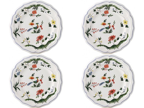 Coffret De 4 Assiettes Canapés Oiseaux Du Paradis