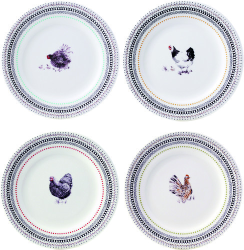 Coffret de 4 assiettes dessert Coquettes