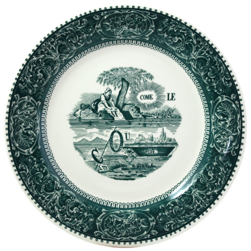 Coffret de 4 assiettes extra rebus depareillees