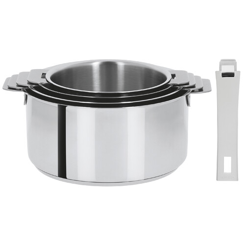 Coffret de 4 casseroles 14 à 20 cm avec 2 poignées Blanche