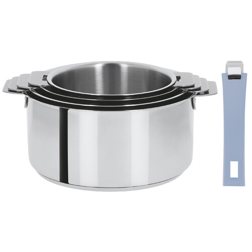 Coffret de 4 casseroles 14 à 20 cm avec 2 poignées Bleu Lavande