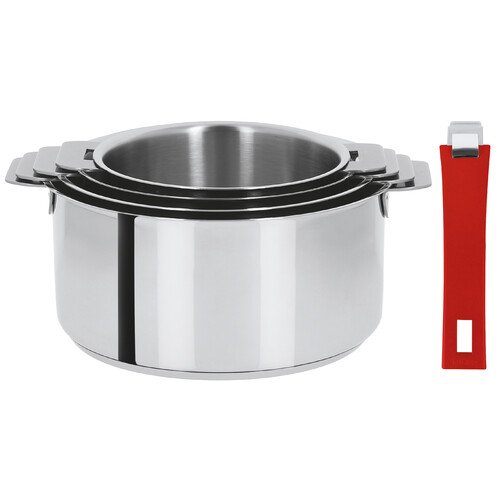 Coffret de 4 casseroles 14 à 20 cm avec 2 poignées Framboise