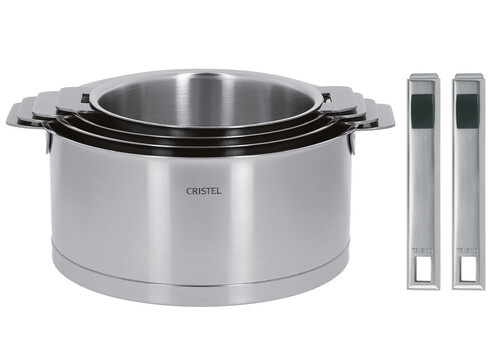 Coffret de 4 Casseroles 14 à 20 cm avec 2 Poignées Inox STRATE AMOVIBLE