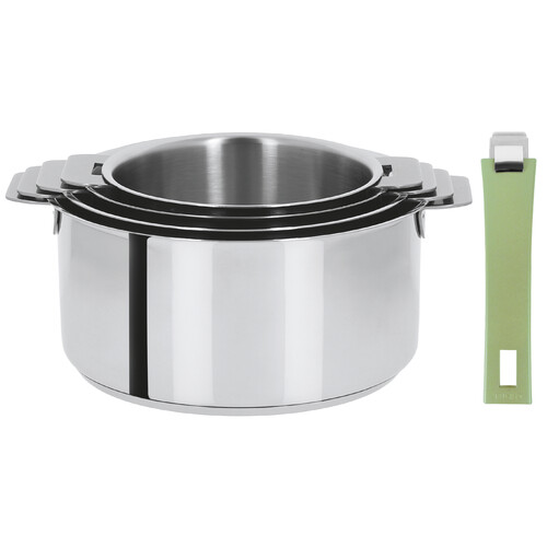 Coffret de 4 casseroles 14 à 20 cm avec 2 poignées Vert Tilleul