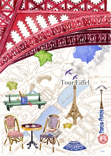 Coffret de 4 torchons Paris-Paris