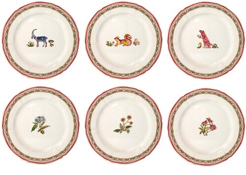 Coffret De 6 Assiettes Dessert Assorties Jardin Imaginaire