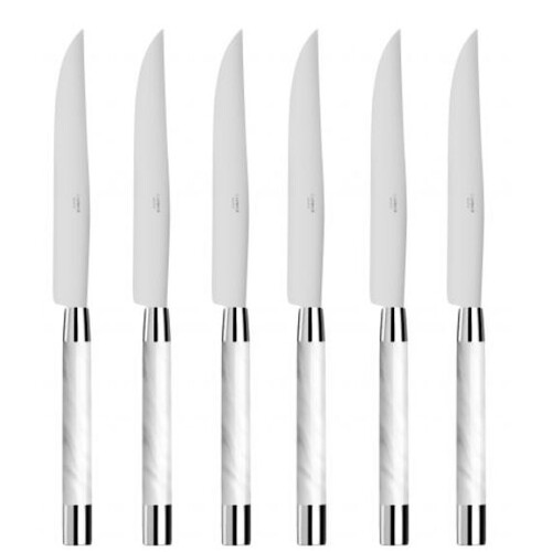 Coffret de 6 couteaux à steak Conty blanc