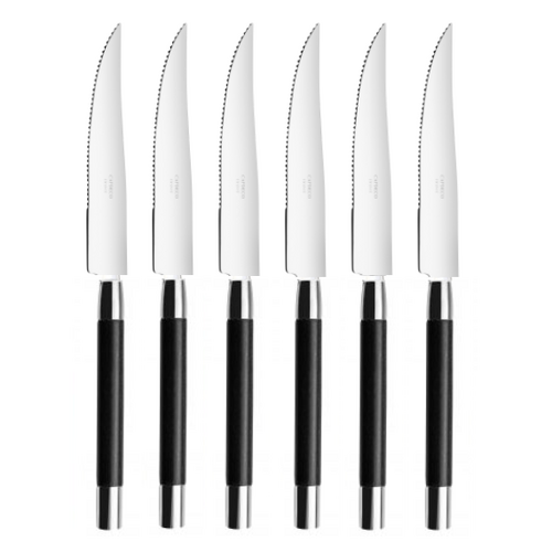 Coffret de 6 couteaux à steak CONTY BOIS NOIR
