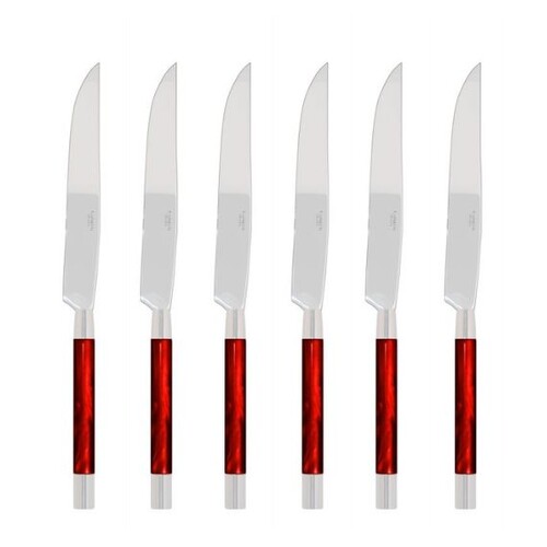 Coffret de 6 couteaux à steak CONTY ROUGE GRENADINE