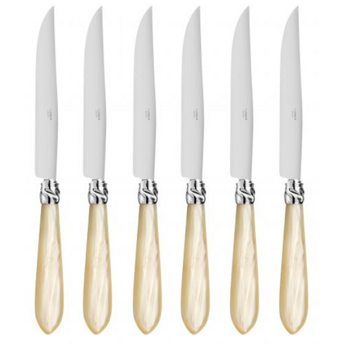 Coffret de 6 couteaux à steak DIANA NACRÉ NATUREL
