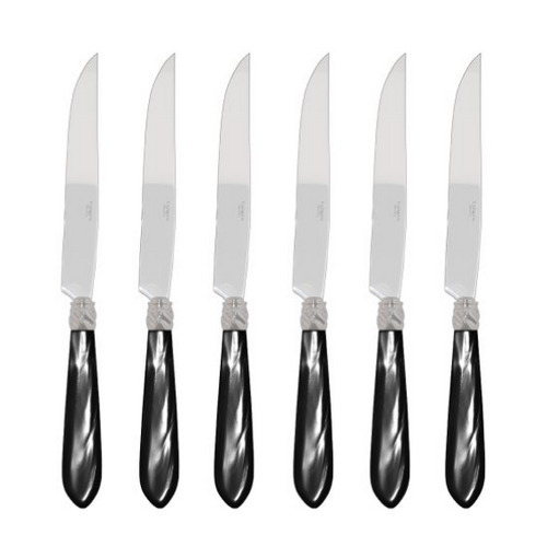 Coffret de 6 couteaux a steak DIANA NACRÉ NOIR