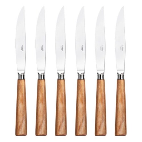 Coffret de 6 couteaux à steak GALAXIE BOIS