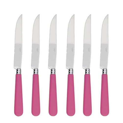 Coffret de 6 couteaux à steak NEWBRIDGE ROSE FUSHIA