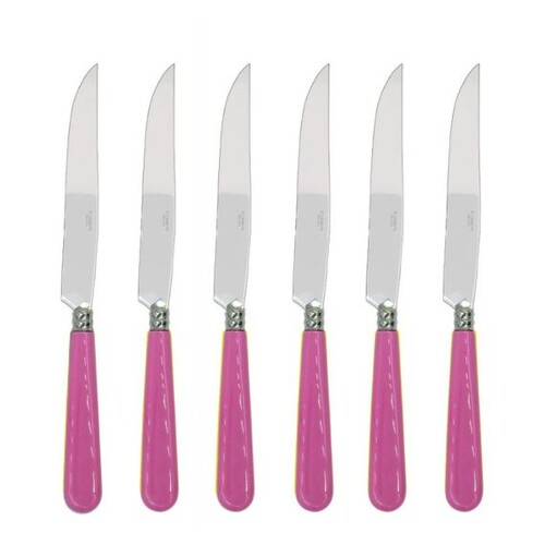 Coffret de 6 couteaux à steak NEWBRIDGE ROSE PÂLE