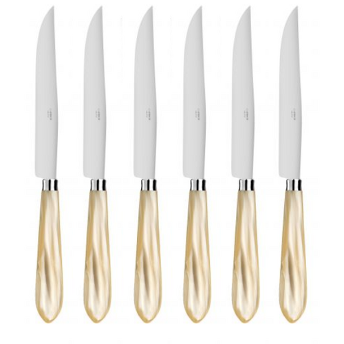 Coffret de 6 couteaux à steak OMEGA NACRÉ NATUREL