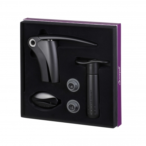 Coffret tire bouchon LM150 avec pompe &agrave; vin, 2 bouchons et un coupe capsule